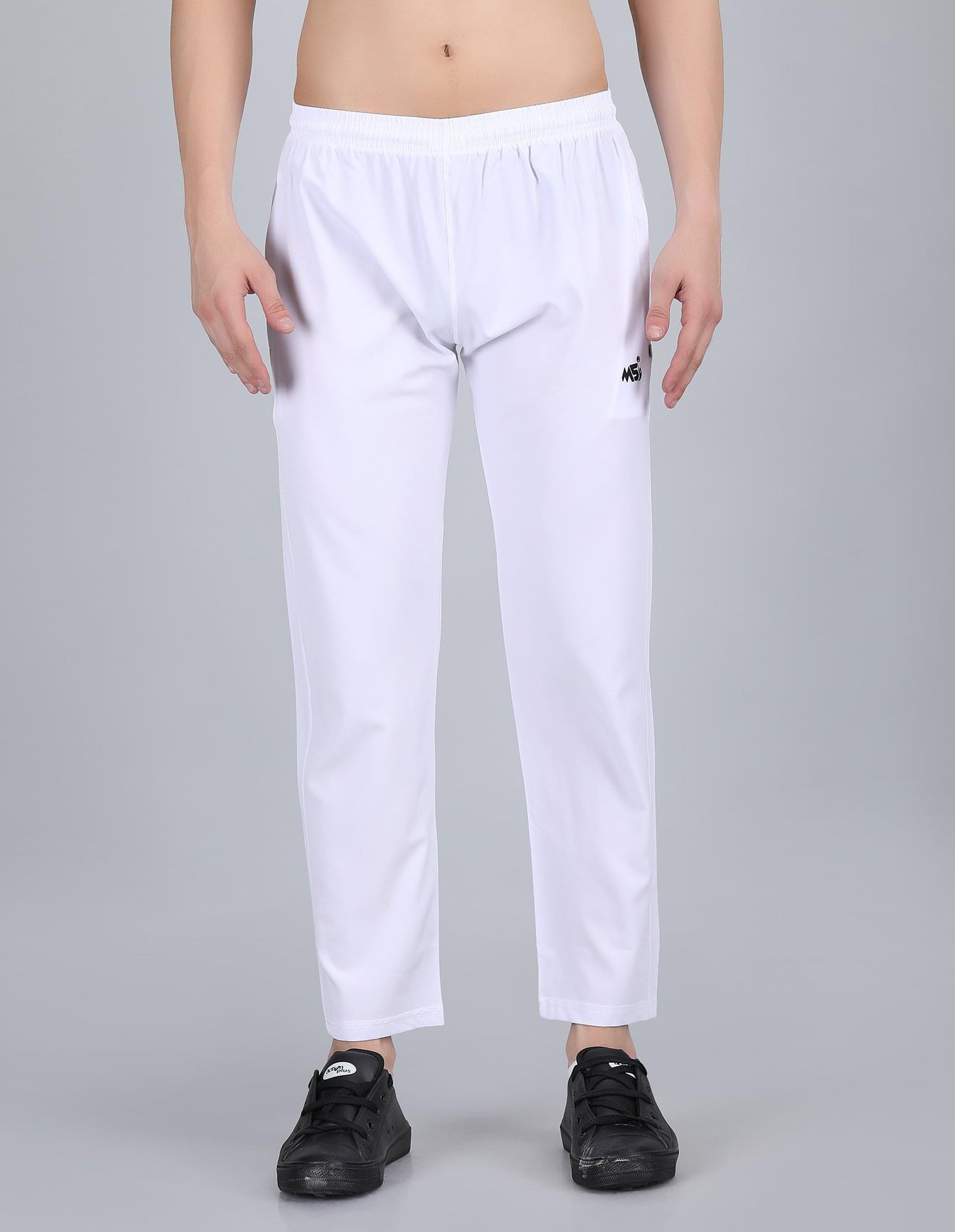 Sports MS Men's Athletic Track Pants- White