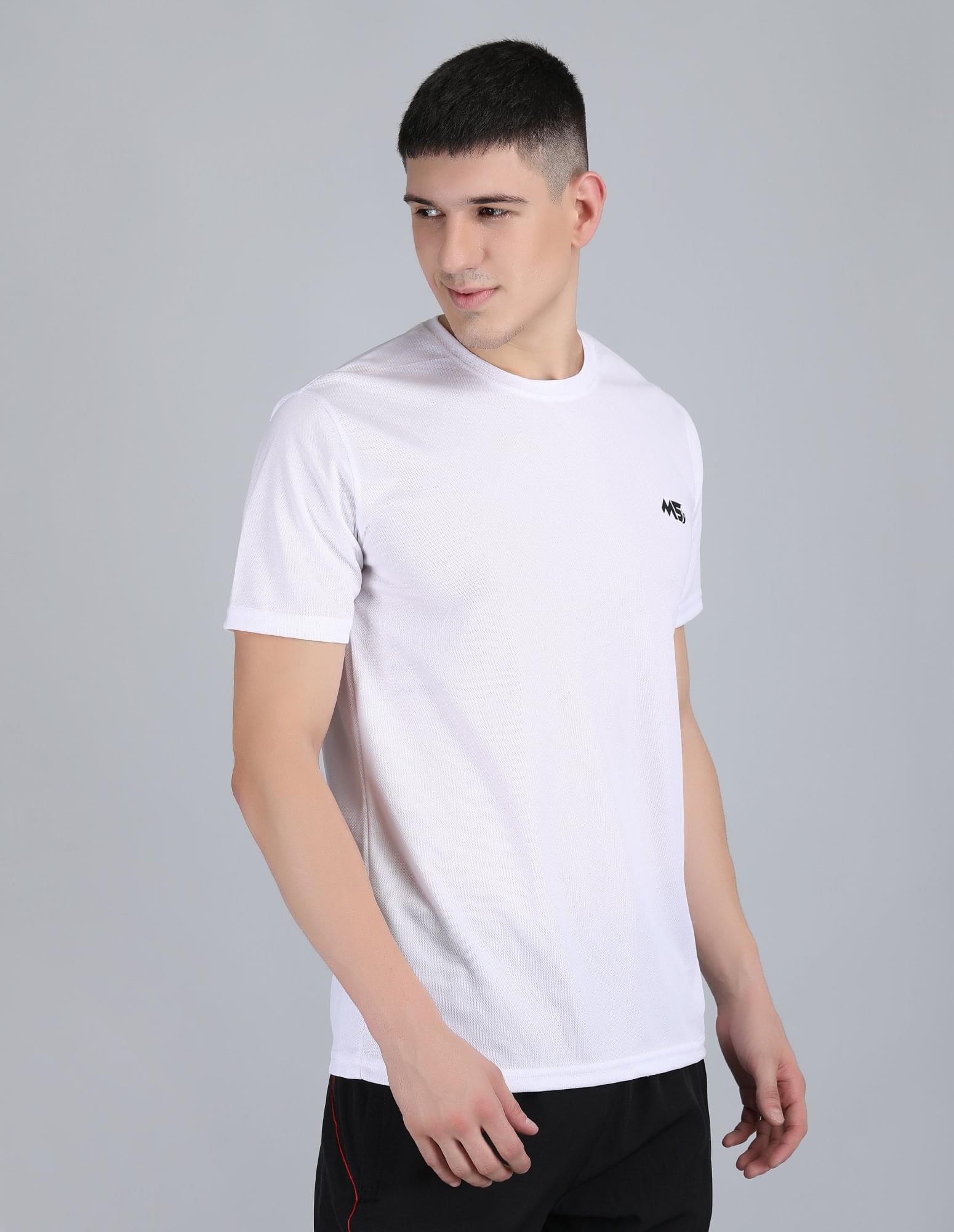 Sports MS Men's Round Neck T-Shirt-White